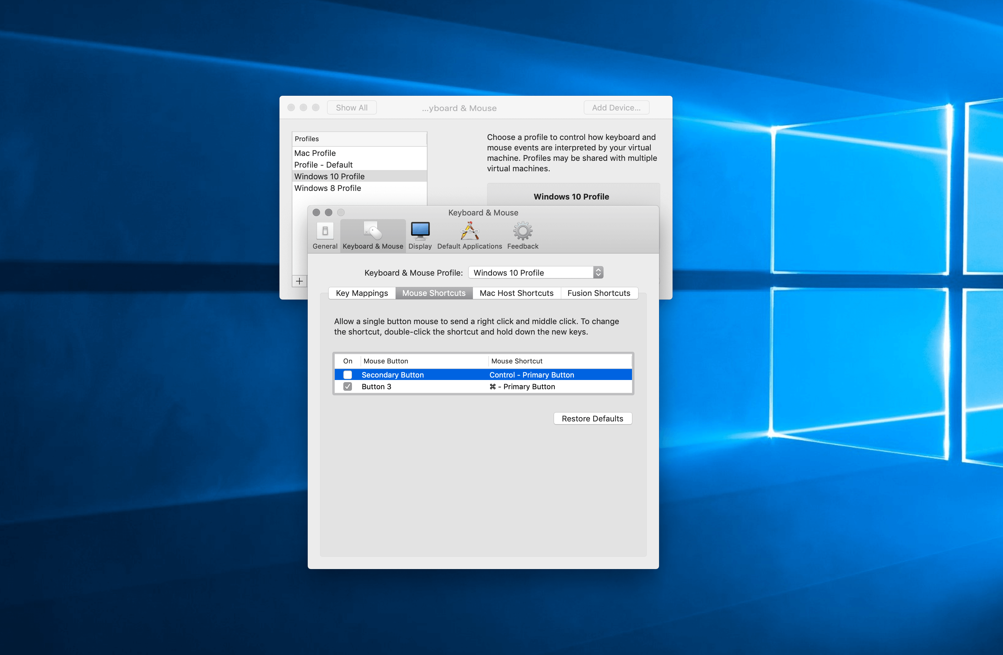 VMware Fusion Ctrl Click Issues