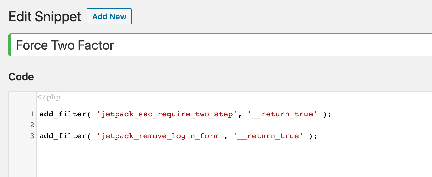 Force Two Factor Auth WordPress