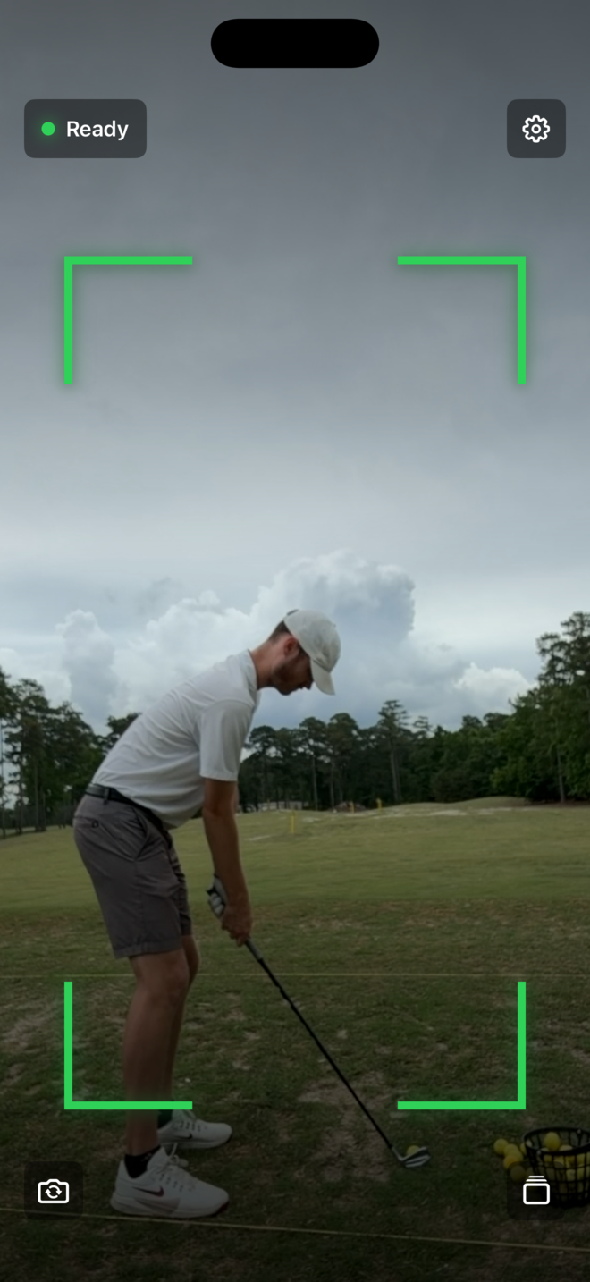 Golf Swing Camera ready to record a swing