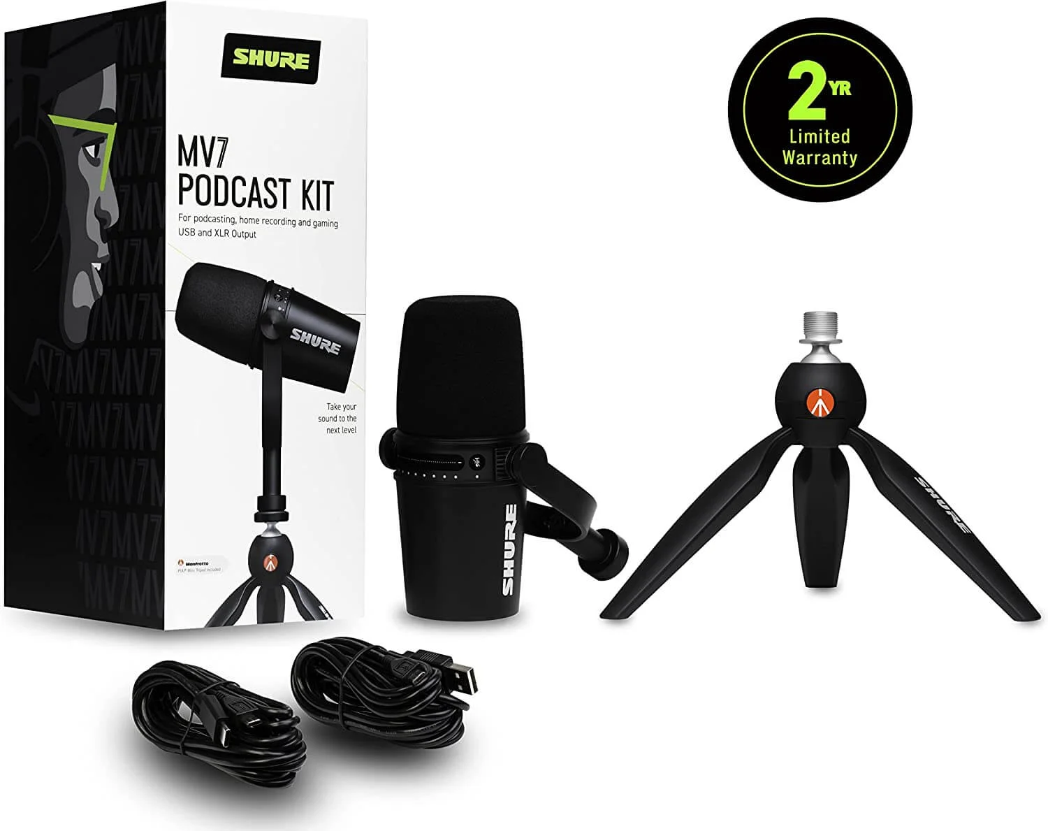 Shure MV7 USB Microphone with Tripod
