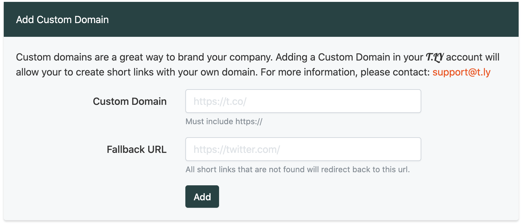 T.LY Custom Domains