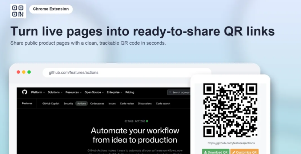 QR Code Generator extension screenshot