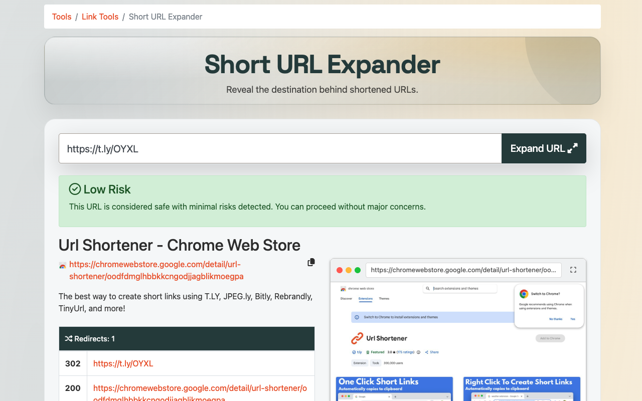 Link Unshortener