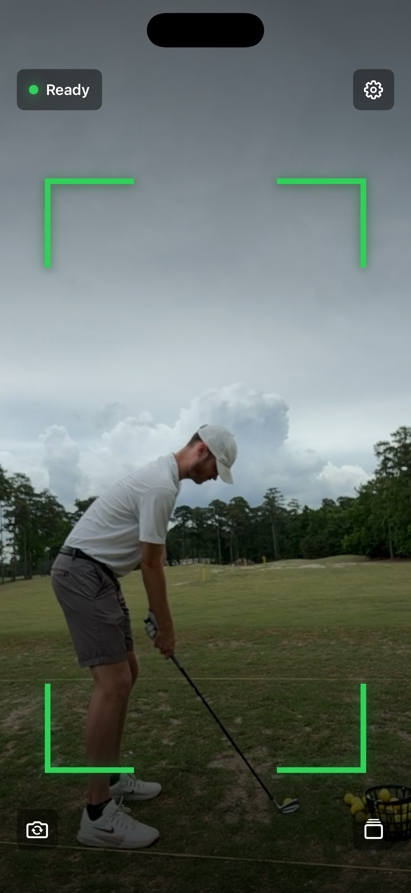 Golf Swing Camera ready to record a swing