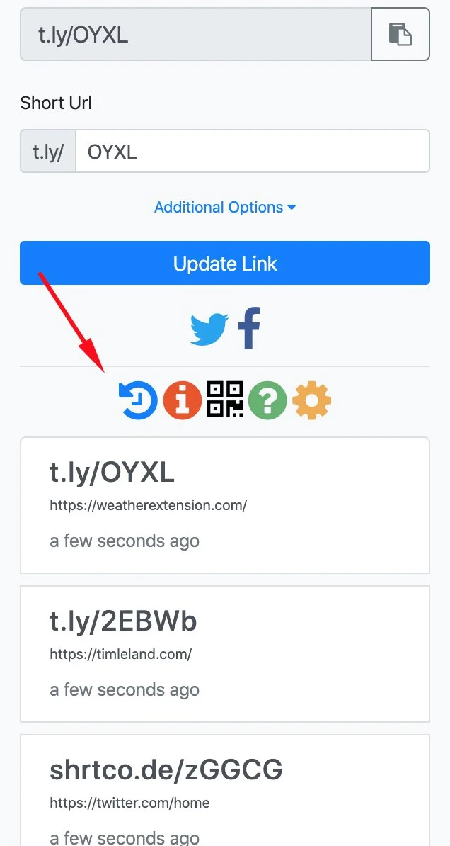 Url Shortener Link History