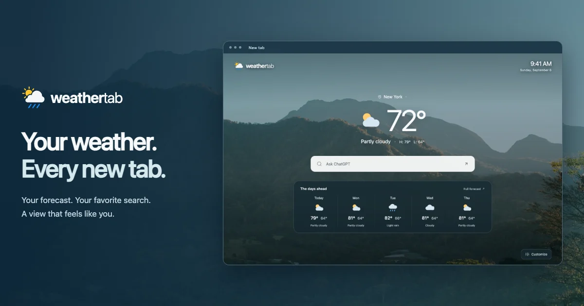 I Rebuilt WeatherTab for a Better New Tab