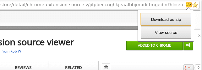 Chrome extension source viewer