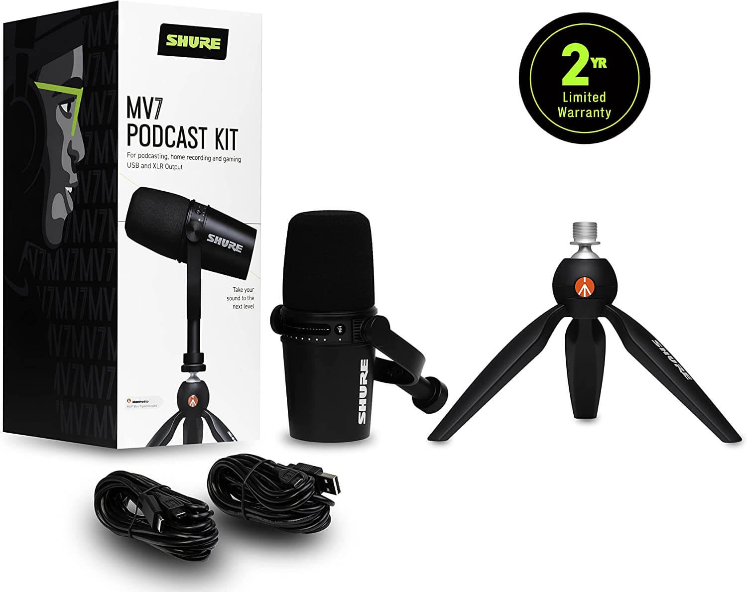 Shure MV7 USB Microphone with Tripod