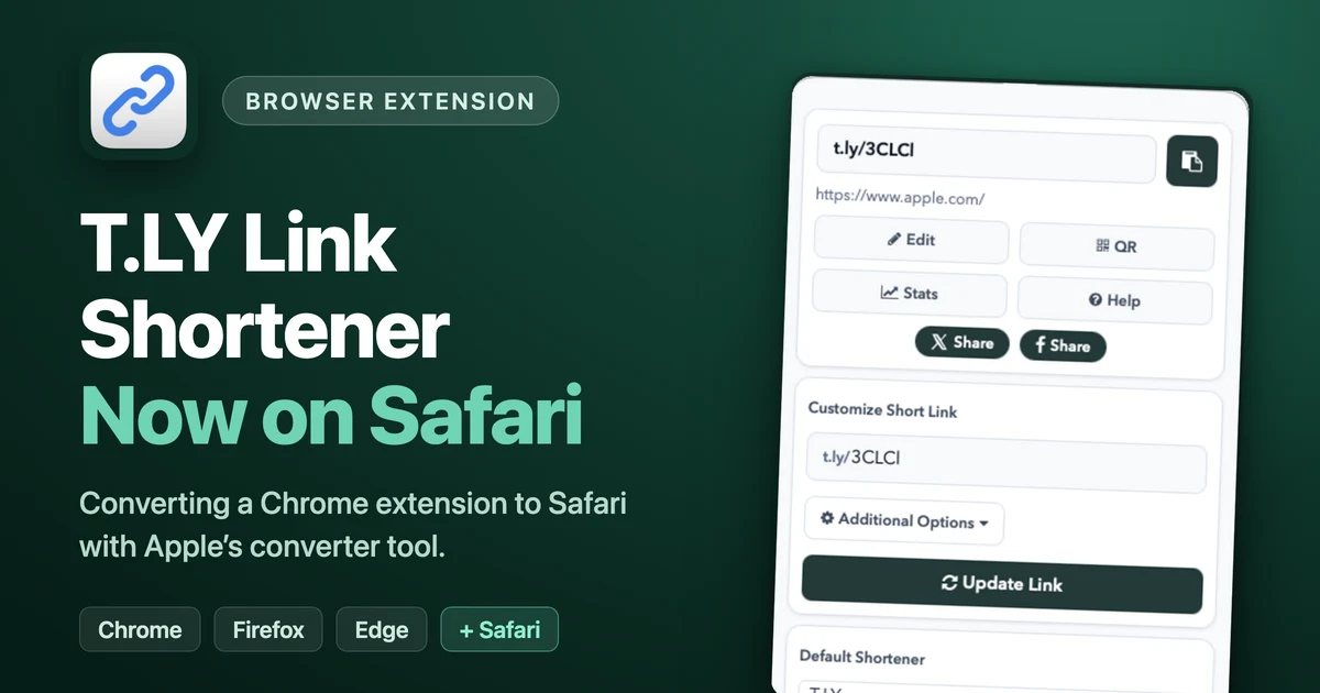 Converting My Link Shortener Extension to Safari